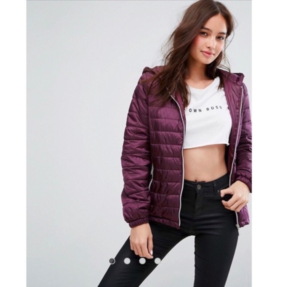 Burgundy Purple Puffer Jacket | Sz 6